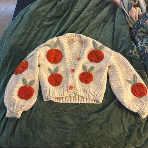 Society Mano cropped chunky knit orange sweater